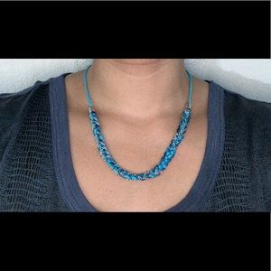 Mia collection blue braided boho necklace adjustable